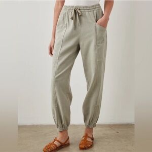 Rails Light Green Sage Tencel Cotton Twill Relaxed Joggers Pull On Haven Pants